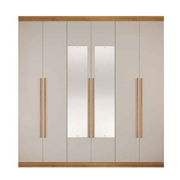 Guarda-roupa Com 6 Portas 2 Gavetas Versales Com Espelhos Dj