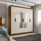 Guarda-roupa Com 6 Portas 3 Gavetas Marquez Com Espelhos E Pé