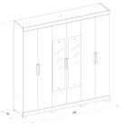 Guarda-roupa Com 6 Portas 3 Gavetas Marquez Com Espelhos E Pé