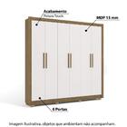 Guarda Roupa Com 6 Portas E 2 Gavetas E Pés - Nogueira/branco