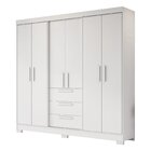 Guarda-roupa Com 6 Portas E 3 Gavetas Branco