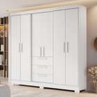 Guarda-roupa Com 6 Portas E 3 Gavetas Branco