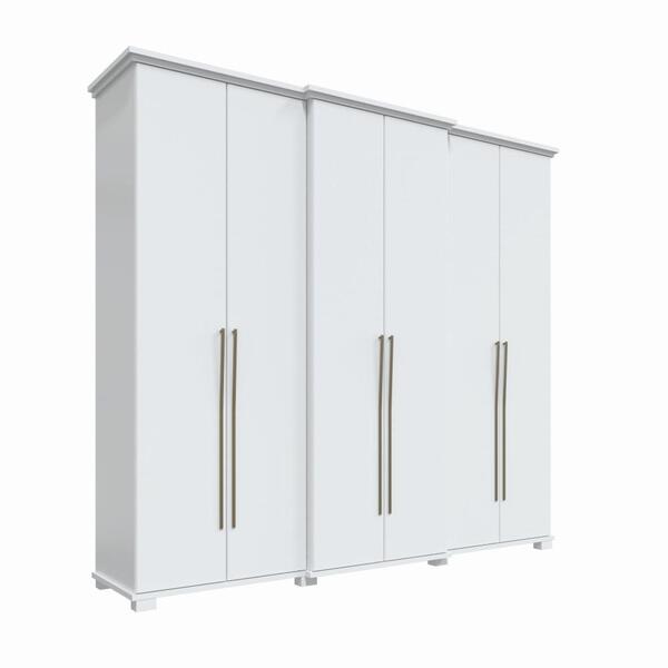 Guarda Roupa Com 6 Portas São Paulo Mdf Móveis Rimo Branco