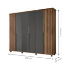 Guarda Roupa Com 6 Portas Varese Cinamomo Grafite