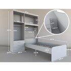 Guarda Roupa Com Cama 4 Portas 3 Gavetas Cancun Nature/cinza