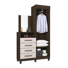 Guarda Roupa Com Cômoda 2 Portas 4 Gavetas Impala Cacau Off-w
