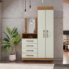 Guarda Roupa Com Cômoda 2 Portas 4 Gavetas Oceanic Freijó Cin