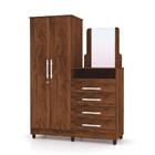 Guarda Roupa Com Cômoda Com Espelho Picasso Imbuia Rústico