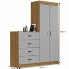 Guarda-roupa Com Cômoda Infantil 02 Portas 04 Gavetas 100% Md