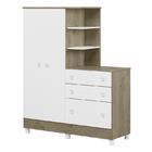 Guarda Roupa Com Cômoda Infantil Doce Sonho 2 Portas E 3 Gave