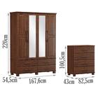 Guarda Roupa Com Espelho 2242 E Comoda 2240 Ouro Madeira Maci
