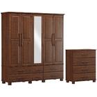Guarda Roupa Com Espelho 2243 E Comoda 2240 Ouro Madeira Maci