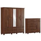 Guarda Roupa Com Espelho 2243 E Comoda 2241 Ouro Madeira Maci