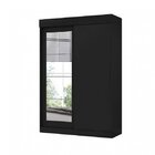Guarda-roupa Com Espelho 2 Portas 2 Gavetas Fit Espresso Móve