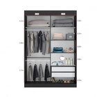 Guarda-roupa Com Espelho 2 Portas 2 Gavetas Fit Espresso Móve