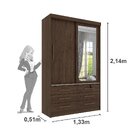 Guarda Roupa Com Espelho 2 Portas 6 Gavetas Chicago Tcil Móve