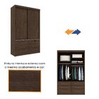 Guarda Roupa Com Espelho 2 Portas 6 Gavetas Chicago Tcil Móve