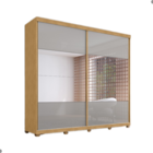 Guarda Roupa Com Espelho 2 Portas Aroeira Naturale Off White