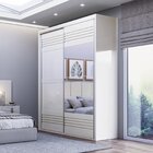 Guarda Roupa Com Espelho 2 Portas De Correr 2 Gavetas 179cm 1