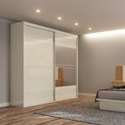 Guarda Roupa Com Espelho 2 Portas De Correr 2 Gavetas 223cm 1