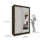 Guarda-roupa Com Espelho 2 Portas De Correr 2 Gavetas Zurique