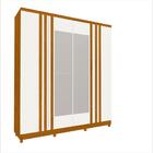 Guarda Roupa Com Espelho 2 Portas Solteiro Naturale Branco Di