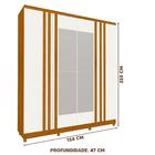 Guarda Roupa Com Espelho 2 Portas Solteiro Naturale Branco Di