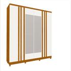 Guarda Roupa Com Espelho 2 Portas Solteiro Naturale Branco Di