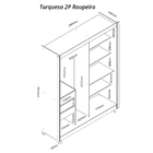 Guarda Roupa Com Espelho 2 Portas Turquesa Branco - Gelius