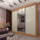 Guarda Roupa Com Espelho 3 Portas 240cm Somalia Espresso Móve