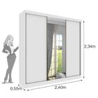 Guarda Roupa Com Espelho 3 Portas 240cm Somalia Espresso Móve