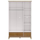 Guarda-roupa Com Espelho 3 Portas 2 Gavetas Prata Branco/frei