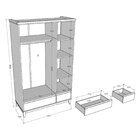 Guarda-roupa Com Espelho 3 Portas 2 Gavetas Prata Branco/frei