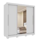 Guarda Roupa Com Espelho 3 Portas 3 Gavetas Cannes Branco