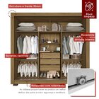 Guarda Roupa Com Espelho 3 Portas 3 Gavetas Cannes Imop Nogal