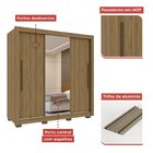Guarda Roupa Com Espelho 3 Portas 3 Gavetas Cannes Imop Nogal