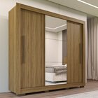 Guarda Roupa Com Espelho 3 Portas 3 Gavetas Cannes Imop Nogal