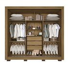 Guarda Roupa Com Espelho 3 Portas 3 Gavetas Cannes Imop Nogal