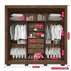 Guarda Roupa Com Espelho 3 Portas 3 Gavetas Cannes Wengue