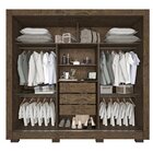 Guarda Roupa Com Espelho 3 Portas 3 Gavetas Cannes Wengue