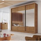 Guarda Roupa Com Espelho 3 Portas 6 Gavetas Horizon  Cumaru