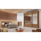 Guarda Roupa Com Espelho 3 Portas 6 Gavetas Horizon  Cumaru