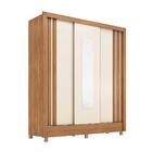 Guarda Roupa Com Espelho 3 Portas Tokyo Amêndola Off White