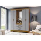 Guarda-roupa Com Espelho 4 Portas 3 Gavetas Capri Multimóveis