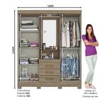 Guarda-roupa Com Espelho 4 Portas 3 Gavetas Capri Multimóveis