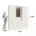 Guarda-roupa Com Espelho 4 Portas 3 Gavetas Havana Tcil Móvei