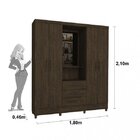 Guarda-roupa Com Espelho 4 Portas 3 Gavetas Havana Tcil Móvei