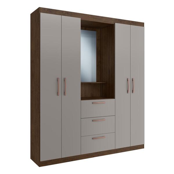 Guarda-roupa Com Espelho 4 Portas 3 Gavetas Siena Multimóveis