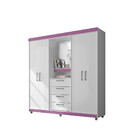 Guarda Roupa Com Espelho 4 Portas 4 Gavetas 2218 Araplac
