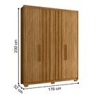 Guarda Roupa Com Espelho 4 Portas Ripado Porto Freijó